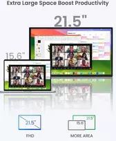 Eviciv nešiojamas monitorius 21.5 colių 120hz coarse nešiojamas ekranas Fhd 1080p 100% Srgb Ips žaidimų ekranas Usb C Hdmi su Vesa & stovu 90° nešiojamam kompiuteriui Pc mobiliajam telefonui Ps-4/5 Xbo
