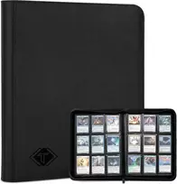 Card binder prekybos kortelėms 9 kišenės, užsegamas mtg kortelių segtuvas su 432 šoninio įkrovimo kišenėmis, kortelių albumas tinkamas tcg beisbolo futbolo sporto kortelėms, lengvas kortelių įdėjimas kolekcijos segtuvas juodas