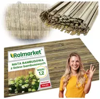 Apsauginis bambukinis kilimėlis 1,2x2m balkonui, terasai, tvorai