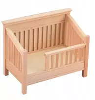 1:12 Lėlių namelis Medinė lovelė Nedažyti miniatiūriniai baldai mikro