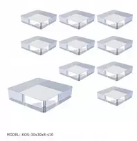 Plexi kubas ekspozitorius 30x30x8 vitrinai ar papuošalų spintai - 10 vnt.