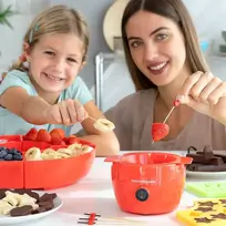 Innovagoods v0103367 2 in 1 šokolado fondiu gaminimo aparatas, plastikinis, raudonas