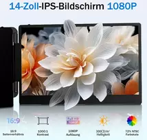 Monitorius Newwin 14 colių Fhd 1080p Ips nešiojamas ekrano monitoriaus plėtiklis, suderinamas su 13-17 colių nešiojamaisiais kompiuteriais, Windows, Mac, Chrome Switch
