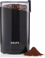 Kavamalė Krups F20342 kavos malūnėlis ir prieskonių malūnėlis viename, galingas variklis, reguliuojamas malimas, 75 g talpa, nerūdijančio plieno smūginis peiliukas, apsauginis dangtelis, neslystančios kojelės, juodas