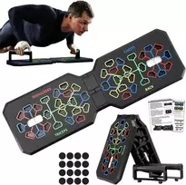 Push Up Pro 12-in-1 sulankstoma atsispaudimų lenta su rankena raumenų treniruotėms, efektyvioms formoms, atsispaudimų lenta namų kalistenikos įrangai viso kūno treniruotėms ir efektyviems atsispaudimams