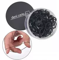Deni Carte silikoninės gumelės plaukams, juodos, mažos, skirtos vaikams