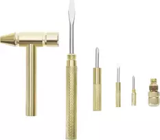 Sg Store 6-in-1 mini daugiafunkcinis varinis plaktukas-atsuktuvas, metalinis remonto įrankių plaktuko rinkinys, skirtas mobiliųjų telefonų, nešiojamųjų kompiuterių, laikrodžių taisymui, auksinis