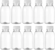 Cabilock 10 vnt. 250 ml pieno butelių su dangteliais, skaidrūs ąsočiai, plastikiniai sulčių buteliai, talpa priėmimui, kelionėms, laukui