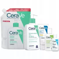 Cerave Drėkinamasis veido kremas Spf 50, Valomasis gelis + papildymas 473ml