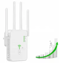 Maršrutizatorius Repeater wifi signalo stiprintuvas 1200mb/s 4 antenos router acces point baltas