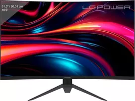 Lc-power lc-m32qc 32 colių qhd lenktas monitorius, 2560 x 1440, 180 hz, 1 ms mprt, amd freesync, 3500:1, 1500r, 16:9, va panelė, 122.1% srgb, 93.6% dci-p3, juodas