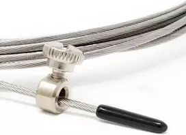 Atsarginis trosas šokdynei Crossfit, fitnesui ir boksui 1.8 mm plieno trosas | Suderinamas su kitais prekių ženklais. Sidabrinis varžybų trosas 1.8 mm Velites