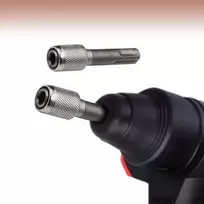 Grąžtas Cozeri sds plus adapteris, šešiakampio koto sds antgalių laikiklis, 6,35 mm (1/4 colio), su 2 kryžminiais grąžtais (50 mm, 70 mm), apvalaus koto į šešiakampį kotą grąžtų laikiklio keitiklis, 2 vnt.