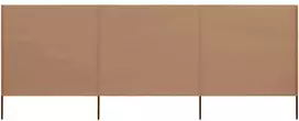 Uždanga nuo vėjo, 3 plokštės, taupe spalvos, 400x80cm, audinys