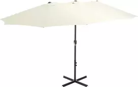 Lauko skėtis nuo saulės su aliuminio stulpu, smėlio, 460x270cm