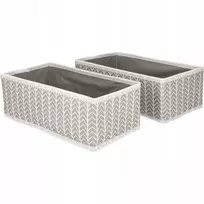Dvi tekstilinės dėžutės-organaizeriai 28 x 14 x 10 cm - spintai, drabužinei