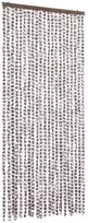 Užuolaida nuo vabzdžių, taupe ir balta, 90x220cm, šenilis