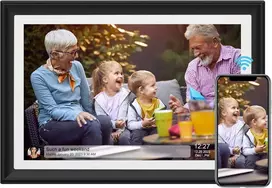 Skaitmeninis nuotraukų rėmelis su 32gb, 10.1 colio wifi hd ips jutikliniu ekranu, nuotraukų ar vaizdo įrašų siuntimas per programėlę arba el. paštu, usb atmintinės / sd kortelės palaikymas atminties išplėtimui, automatinis pasukimas