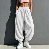 Women's Casual Wide Leg Pants with Pockets, Loose Fit Straight Leg, Design for Everyday Wear XL
