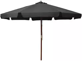 Lauko skėtis nuo saulės su mediniu stulpu, antracito, 330cm