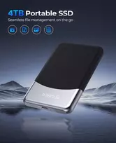 Orico 4 Tb išorinis Ssd su 2 viename Usb C laidu, išorinis kietasis diskas Ssd Usb 3.2 Gen 1 iki 460Mb/s, nešiojamas Ssd skirtas Usb-c išmaniesiems telefonams, Pc, planšetiniams kompiuteriams, nešiojamiesiems kompiuteriams - M25pro
