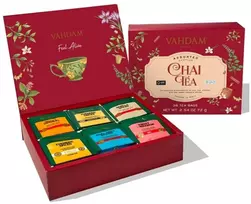 Vahdam, chai arbatos rinkinys (6 skoniai, 36 arbatos pakeliai) | indiškos masala chai arbatos mišiniai | ilgų lapelių piramidės formos arbatos pakelių rinkinys | dovanos moterims / vyrams