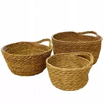 Skandi.pl dekoratyvinis vazonas, didelis boho stiliaus krepšys bonsai augalams, 3 vnt. vazonai terasai, balkonui