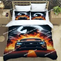3D M-Mustang car logo Bedding Sets exquisite bed supplies set duvet cover bed comforter set bedding set luxury birthday gift 70x133cm 2pcs