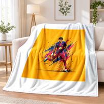 Lamine Yamal Printed Flannel Blanket Warm Comfort Bed Throw For Indoor Home Decoration 100cmx150cm