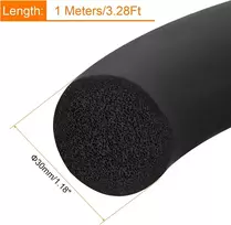 Sourcing map putos gumos oro sandarinimo juosta, 30 mm (1,18 colio) skersmens x 1 metras (3,28 pėdos) ilgio, apvali epdm vientisa guma triukšmui, smūgiams ir trinčiai mažinti