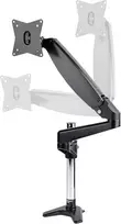 Monitorius Startech.com Stalinis monitoriaus laikiklis, monitoriaus laikiklis Vesa 32"/49" itin plataus ekrano 8kg, vieno monitoriaus laikiklis, reguliuojamas aukštis / lankstus, C spaustukas arba varžtas (armpivote2)