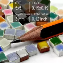 Mozaikos mini (5x5x3mm), 1.000 vienetų, oyster baltas, Rw02