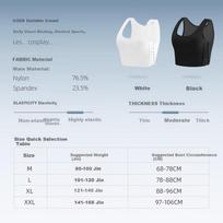 Chest Binder Bra for Women, Minimizing for Large Breasts, Ultra Flat Seamless Anti-Shock Vest, Chest Shaping Bandage Bra, Les Cool T-Shirt 2XL juoda