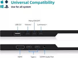 Wstirhy nešiojamas jutiklinis monitorius Usb C 14 colių 1920 x 1080p Ips jutiklinis ekranas su garsiakalbiais, Hdmi, Type-c kelioninis išorinis monitorius, skirtas Pc nešiojamam kompiuteriui XBOX Ps4/5 Switch