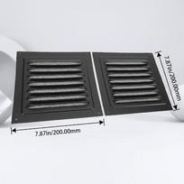 2pcs Built-in Screen Wall Vent Square Exhaust Vent Practical Louver Grille  Exterior Door gray
