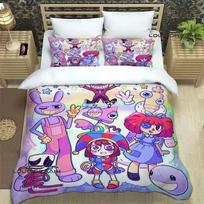 THE AMAZING DIGITAL CIRCUS Bedding Sets Exquisite Bed Supplies Set Duvet Cover Set Comforter Luxury Birthday Gift Quilt Cover 70x133cm 3pcs