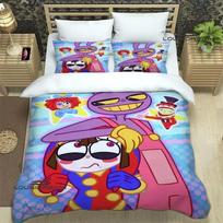 THE AMAZING DIGITAL CIRCUS Bedding Sets Exquisite Bed Supplies Set Duvet Cover Set Comforter Luxury Birthday Gift Quilt Cover 70x133cm 3pcs