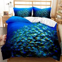 Underwater World Bedding Set Duvet Cover Pillowcases Twin Full Queen King Bed Linen 3D Print Sea Fish Duvet Cover Sets EU Single 135x200cm