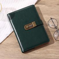 200 Pages A5 Notebook with Coded Lock Protecting Secrets Diary Book PU Leather Cover Waterproof Password Lock Notebook Student white