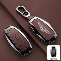 Car Smart Key Fob Case Cover Protector Shell for New Bentley Flying Spur Continental GT Bentayga Mulsanne Key HolderBagShellClip CL7 black