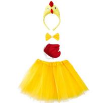 Animal Costume for Kid Adult Chicken Duck Cock Cosplay Headband Tutu Skirt Tie Tail Girl Women for Halloween Carnival Costume for Adult red