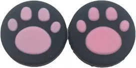 2 x rožinės silikoninės analoginės valdiklio svirties rankenėlės, skirtos Nintendo Switch Ns Controller Joy-con Thumbstick, mielos katės letenėlės
