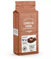 By Amazon malta kava Espresso Crema, šviesaus skrudinimo granulės, 1kg, 4 pakuotės po 250 g - Rainforest Alliance sertifikatas