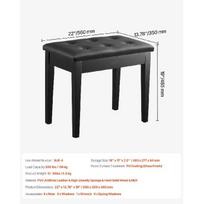SucceBuy Piano Use Chair, Piano Bench with High-Density Padded Cushion & Storage Compartment Wooden Piano Bookcase Stool Seat Type A Unadjustable gray