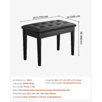 SucceBuy Piano Use Chair, Piano Bench with High-Density Padded Cushion & Storage Compartment Wooden Piano Bookcase Stool Seat Type B Unadjustable