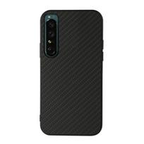 For Sony Xperia 1 IV Accurate Hole Carbon Fiber Texture Shockproof Case For Sony Xperia 1 IV juoda