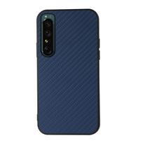 For Sony Xperia 1 IV Accurate Hole Carbon Fiber Texture Shockproof Case For Sony Xperia 1 IV mėlyna