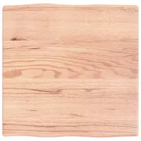 Vidaxl Šviesiai rudas stalviršis 60x60x(2-4) cm mediena su kraštu