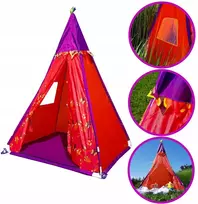 Didelė vaikiška palapinė teepee tipi tvirtas namelis raudonas