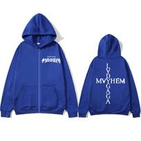 Lady Gaga Mayhem New Album Zipper Hoodies Men Women Fashion Hip Hop Zip Ip Sweatshirt Oversized Fleece Y2k Jackets Streetwear M mėlyna